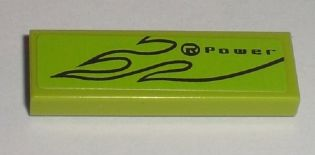 Tile 1 x 3 with 'Power' Flames Pattern Model Right (Sticker) - Set 8192