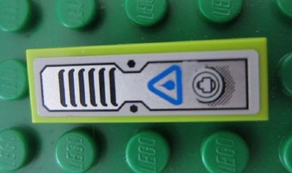 Tile 1 x 3 with Blue Triangle and Vent Pattern (Sticker) - Set 8189