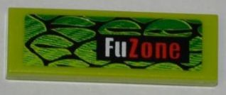 Tile 1 x 3 with Scales and 'FuZone' Pattern Model Left Side (Sticker) - Set 8231