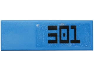 Tile 1 x 3 with Black '501' Pattern Right Side (Sticker) - Set 75002