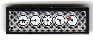 Tile 1 x 3 with Gauges on Silver Background and Black Rivets Pattern (Sticker) - Set 8899