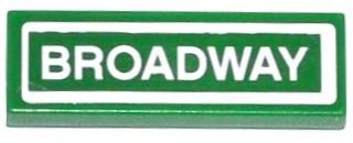 Tile 1 x 3 with 'BROADWAY' Pattern (Sticker) - Set 79118
