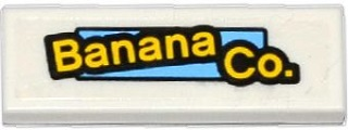 Tile 1 x 3 with 'Banana Co.' Pattern (Sticker) - Set 76026