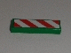 Tile 1 x 3 with Red and White Danger Stripes Pattern Model Right Side (Sticker) - Set 60097