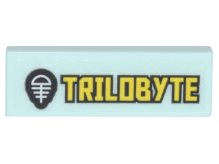 Tile 1 x 3 with Black Fossil Skeleton Logo and Yellow 'TRILOBYTE' Pattern (Sticker) - Set 70620