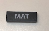 Tile 1 x 3 with 'MAT' Pattern (Sticker) - Set 10252