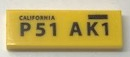 Tile 1 x 3 with 'CALIFORNIA P51 AK1' Pattern (Sticker) - Set 10252