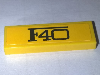 Tile 1 x 3 with Black 'F40' Pattern (Sticker) - Set 10248