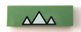 Tile 1 x 3 with White Teeth Pattern