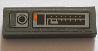 Tile 1 x 3 with Control Panel and Black Button Pattern Model Right Side (Sticker) - Set 75144