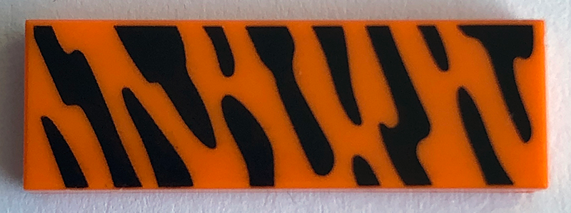Tile 1 x 3 with Animal Print (Black Stripes) Pattern