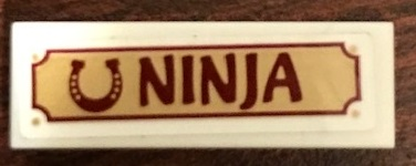 Tile 1 x 3 with Horseshoe and 'NINJA' Pattern (Sticker) - Set 41126