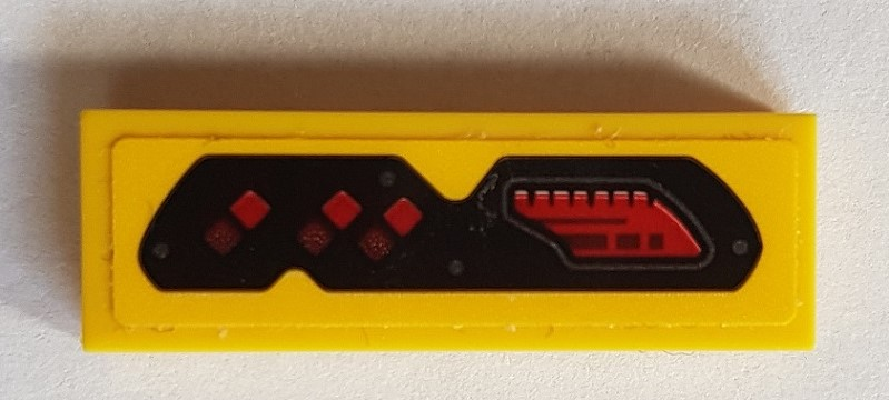 Tile 1 x 3 with Red Level Meter Pattern (Sticker) - Set 76086