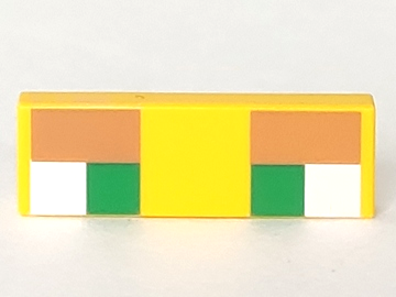 Tile 1 x 3 with Pixelated Green Eyes and Medium Nougat Eyebrows Pattern (Minecraft Ocelot)