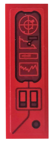 Tile 1 x 3 with Control Panel, Radar, Graphs and Switches Pattern (Sticker) - Set 76095