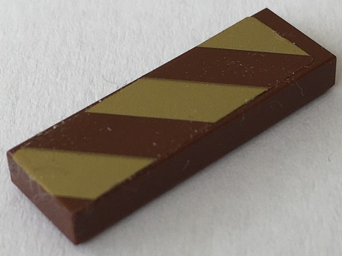 Tile 1 x 3 with Gold Danger Stripes Pattern Model Right Side (Sticker) - Set 41068