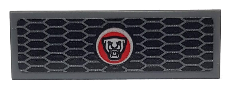 Tile 1 x 3 with Silver Grille and Jaguar Logo Pattern (Sticker) - Set 76898