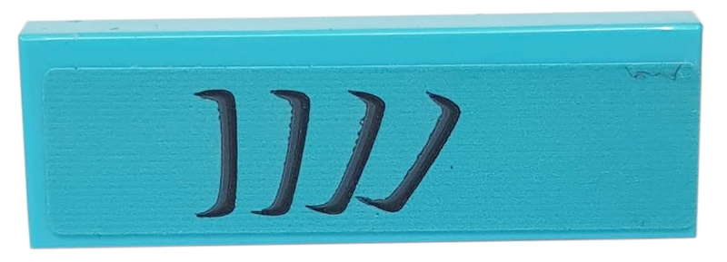 Tile 1 x 3 with Black and Dark Bluish Gray Air Vents on Medium Azure Background Pattern Model Right Side (Sticker) - Set 76898