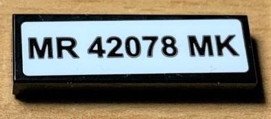 Tile 1 x 3 with 'MR 42078 MK' Pattern (Sticker) - Set 42078