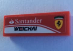 Tile 1 x 3 with 'Santander', 'WEICHAI' and Ferrari Logo Pattern Model Left Side (Sticker) - Set 75879