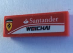 Tile 1 x 3 with 'Santander', 'WEICHAI' and Ferrari Logo Pattern Model Right Side (Sticker) - Set 75879