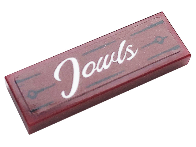 Tile 1 x 3 with White 'Jowls' Pattern (Sticker) - Set 60258