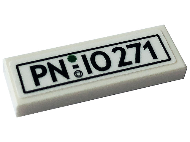 Tile 1 x 3 with 'PN-IO 271' Pattern (Sticker) - Set 10271