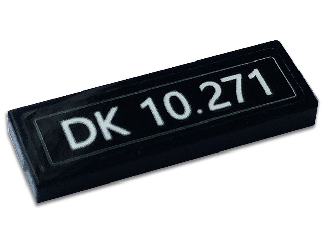 Tile 1 x 3 with 'DK 10.271' Pattern (Sticker) - Set 10271