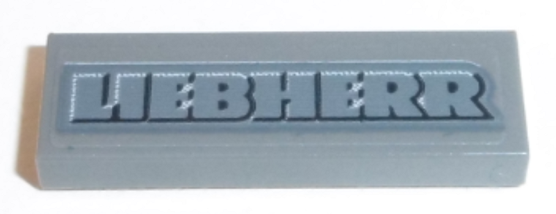 Tile 1 x 3 with Light Bluish Gray 'LIEBHERR' Pattern (Sticker) - Set 42100