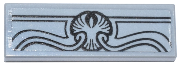 Tile 1 x 3 with Black Lines, Scrollwork and HP Ravenclaw Eagle Emblem Pattern (Sticker) - Set 76385