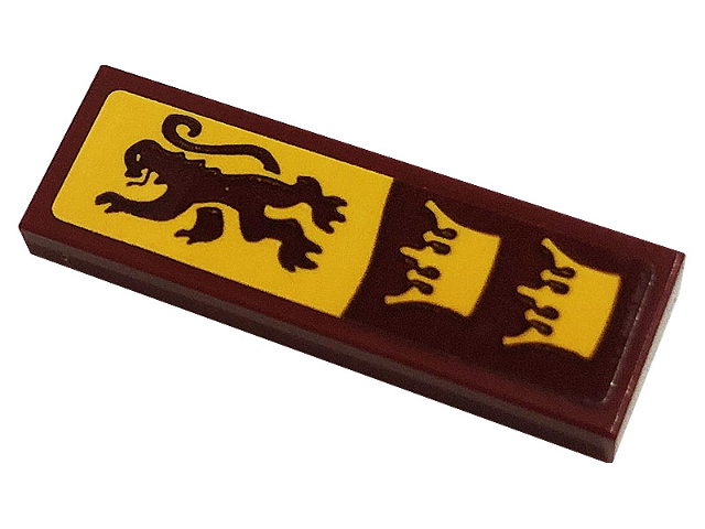 Tile 1 x 3 with Gryffindor Banner with Lion and Crowns Pattern (Sticker) - Set 76382