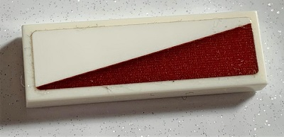 Tile 1 x 3 with SW Dark Red Triangle Pattern Model Right Side (Sticker) - Set 75191