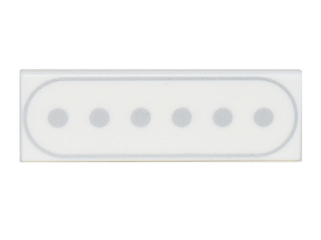 Tile 1 x 3 with Electric Guitar Single-Coil Pickup (Silver Oval with 6 Dots) Pattern