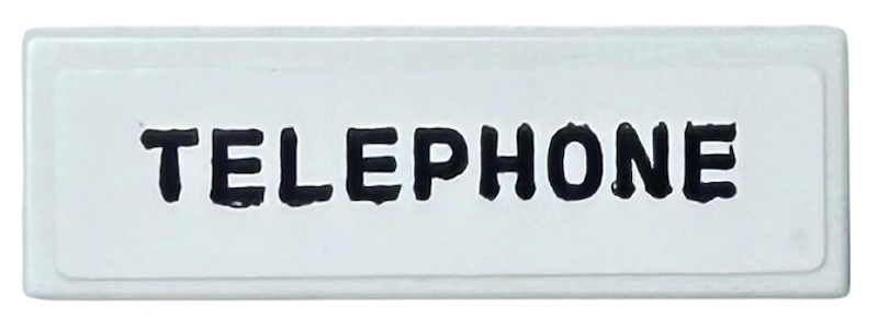 Tile 1 x 3 with Black 'TELEPHONE' Pattern (Sticker) - Set 76403