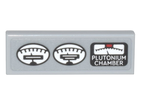 Tile 1 x 3 with 2 White Oval Gauges and Black Gauge 'PLUTONIUM CHAMBER' Pattern (Sticker) - Set 10300