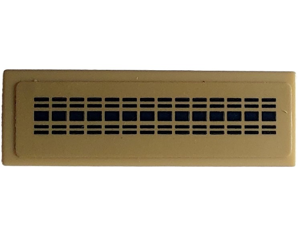 Tile 1 x 3 with Grid of 70 Dark Blue Rectangles on Tan Background Pattern (Sticker) - Set 40519