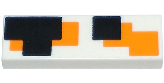 Tile 1 x 3 with Black and Orange Geometric Overlapping Squares and Rectangles Pattern