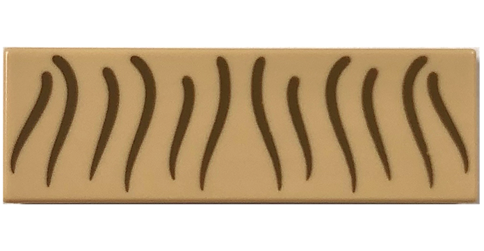 Tile 1 x 3 with Dark Brown Curved Stripes Pattern (BrickHeadz Gollum Hair)