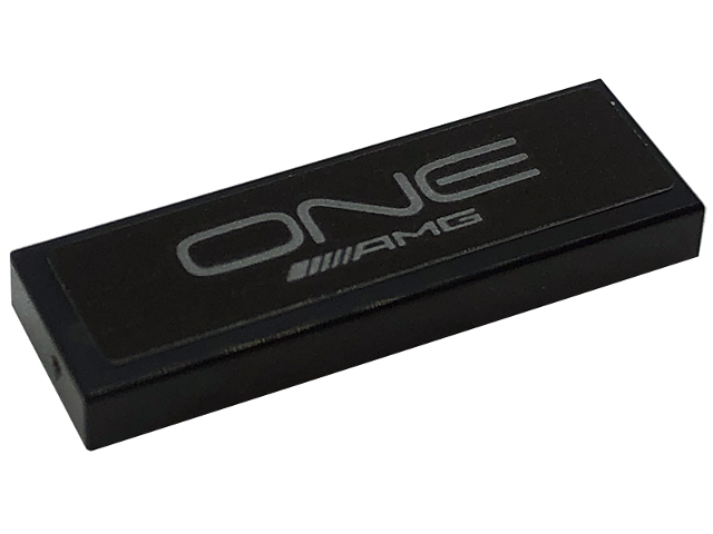 Tile 1 x 3 with Silver 'ONE' and 'AMG' Logo Pattern (Sticker) - Set 76909