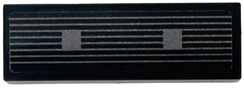 Tile 1 x 3 with Dark Silver Squares and Lines Pattern (Sticker) - Set 75351