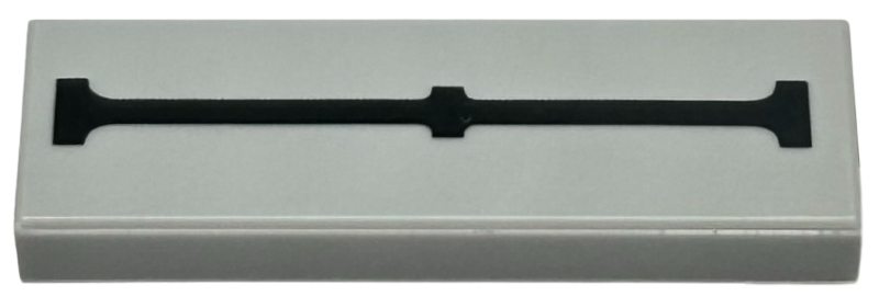 Tile 1 x 3 with Black Line with 3 Parallel Notches Pattern (Castle Arrowslit)