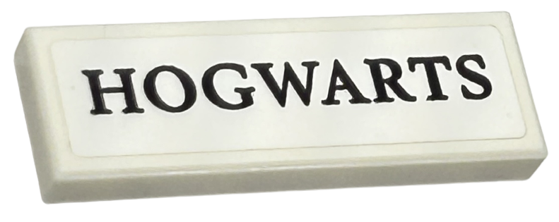 Tile 1 x 3 with Black 'HOGWARTS' Pattern (Sticker) - Set 76423
