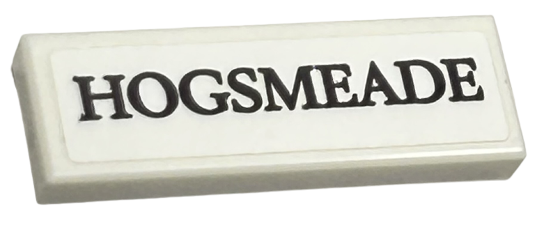 Tile 1 x 3 with Black 'HOGSMEADE' Pattern (Sticker) - Set 76423