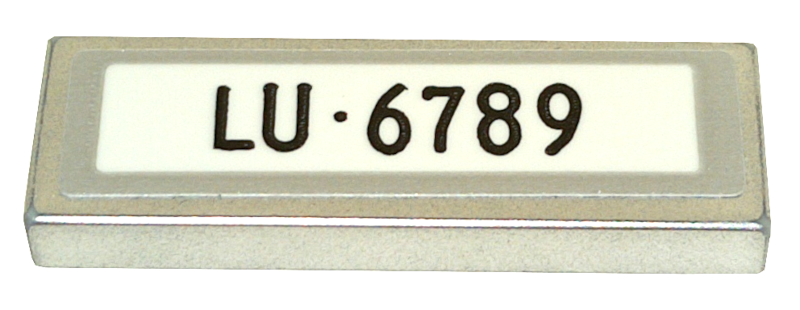 Tile 1 x 3 with License Plate 'LU·6789' Pattern (Sticker) - Set 76911