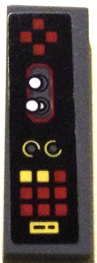 Tile 1 x 3 with Control Panel with Joysticks, Red and Yellow Buttons and Dials Pattern Model Right Side (Sticker) - Set 70916