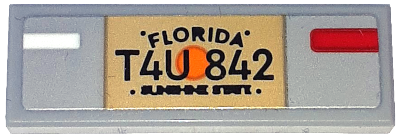 Tile 1 x 3 with License Plate 'FLORIDA' and 'T4U 842' Pattern (Sticker) - Set 76917