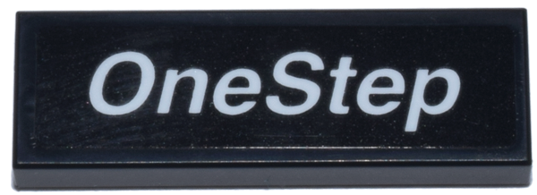 Tile 1 x 3 with White 'OneStep' Pattern (Sticker) - Set 21345