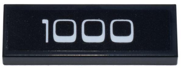 Tile 1 x 3 with White '1000' Pattern (Sticker) - Set 21345