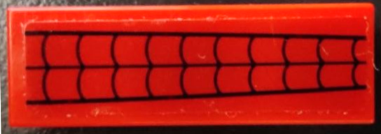 Tile 1 x 3 with Black Spider Web Pattern (Sticker) - Set 76178