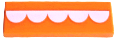 Tile 1 x 3 with 5 White Half Circles Pattern (BrickHeadz Anxiety Teeth)